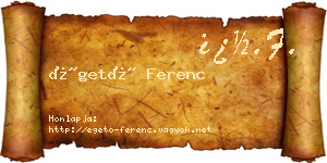 Égető Ferenc névjegykártya